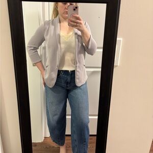 Skies Are Blue Light Gray Blazer